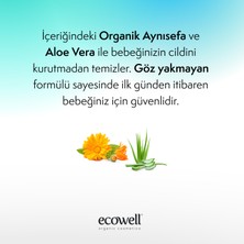 Ecowell Yenidoğan Bebek Saç ve Vücut Köpük Şampuanı Organik & Vegan Sertifikalı Konak Önleyici Kokusuz 300ml