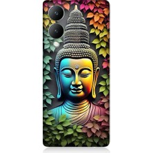 Teknomeg Vivo Y17S Uyumlu Budha ve Sarmaşık Yapraklar Desenli Silikon Kılıf