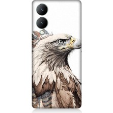 Teknomeg Vivo Y17S Uyumlu Savaşçı Kartal Desenli Silikon Kılıf