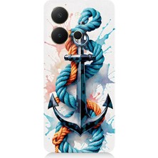 Teknomeg Vivo Y36 Uyumlu Gemi Çapası Desenli Silikon Kılıf