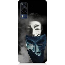 Teknomeg Vivo Y53S Uyumlu V For Vendetta Anonymous Desenli Silikon Kılıf