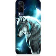 Teknomeg Vivo Y53S Uyumlu Kurt Asena ve Ay Işığı Desenli Silikon Kılıf