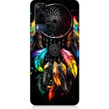 Teknomeg Vivo Y53S Uyumlu Renki Dream Catcher Düş Kapanı Desenli Silikon Kılıf