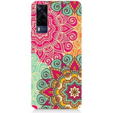 Teknomeg Vivo Y53S Uyumlu Tribal Mandala Çiçek Desenli Silikon Kılıf