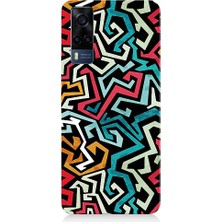 Teknomeg Vivo Y53S Uyumlu Pop Art Grafiti Grunge Desenli Silikon Kılıf