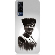 Teknomeg Vivo Y53S Uyumlu Mustafa Kemal Atatürk Desenli Silikon Kılıf
