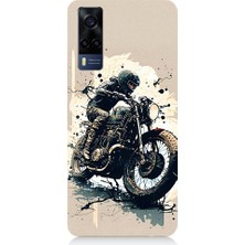 Teknomeg Vivo Y53S Uyumlu Motorsikletçi Desenli Silikon Kılıf