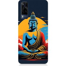 Teknomeg Vivo Y53S Uyumlu Soft Renklerle Budha Desenli Silikon Kılıf
