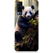 Teknomeg Vivo Y53S Uyumlu Panda ve Ağaç Desenli Silikon Kılıf