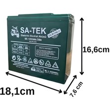 Sa-Tek 12V 24 Ah Elektrikli Motosiklet Aküsü 4'lü Set Jel Akü Elektrikli Bisiklet Aküsü (2024 Üretim)