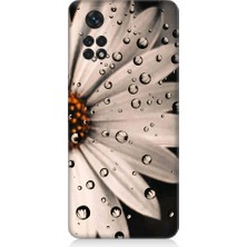 Teknomeg Xiaomi Redmi Note 11 Uyumlu Papatya ve Su Damlaları Desenli Silikon Kılıf