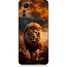 Teknomeg Xiaomi Redmi Note 12S Uyumlu Yırtıcı Aslan Kral Desenli Silikon Kılıf
