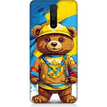 Teknomeg Xiaomi Redmi K30 Uyumlu Şapkalı Sevimli Ayıcık Desenli Silikon Kılıf