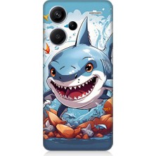 Teknomeg Xiaomi Redmi Note 13 Pro Plus Uyumlu Köpekbalığı Desenli Silikon Kılıf