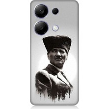Teknomeg Xiaomi Redmi Note 13 Pro Uyumlu Mustafa Kemal Atatürk Desenli Silikon Kılıf