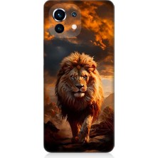 Teknomeg Xiaomi Mi 11 Uyumlu Yırtıcı Aslan Kral Desenli Silikon Kılıf