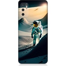 Teknomeg Xiaomi Redmi Note 10 5g Uyumlu Astronot ve Araştırma Desenli Silikon Kılıf