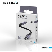 Syrox DT23T-A Hasır Kablo Hi-Fi Ses Type-C To 3.5mm jack Aux Kulaklık Çevirici Dönüştürücü Adaptör Hasır Örgülü Sağlam Kablo