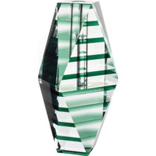 Mikasa Moor Yeşil Çizgili Cam Vazo 11X7X25CM