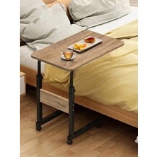 servetavcı Yükseklik Ayarlı Kahvaltı ve Yemek Sehpası - Atlantik Çam (Tekerlekli) 60X40