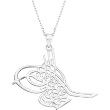 Altın Sepeti Tuğralı Gümüş Kolye