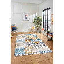 Evdeya Dijital Kaymaz Taban Yıkanabilir Patchwork Desen Yolluk Mutfak Salon Halısı, Patchwork-02-Renkli,