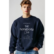 Coredra Homebody Oversize Sweatshirt  Erkek -Lacivert