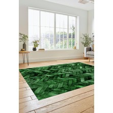 Evdeya Dijital Kaymaz Taban Yıkanabilir Patchwork Desen Yolluk Mutfak Salon Halısı, Patchwork-13-Yeşil,