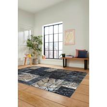 Evdeya Dijital Kaymaz Taban Yıkanabilir Patchwork Desen Yolluk Mutfak Salon Halısı, Patchwork-05-Mavi,