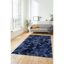 Evdeya Dijital Kaymaz Taban Yıkanabilir Patchwork Desen Yolluk Mutfak Salon Halısı, Patchwork-13-Mavi,