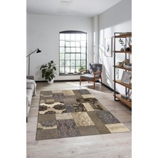 Evdeya Dijital Kaymaz Taban Yıkanabilir Patchwork Desen Yolluk Mutfak Salon Halısı, Patchwork-16-Vizon,