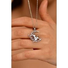 Erdobia Rodyum Ay Perisi 925 Ayar Gümüş Kadın Kolye