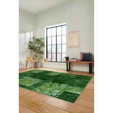 Evdeya Dijital Kaymaz Taban Yıkanabilir Patchwork Desen Yolluk Mutfak Salon Halısı, Patchwork-05-Yeşil,