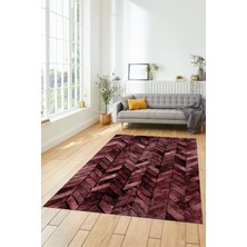 Evdeya Dijital Kaymaz Taban Yıkanabilir Patchwork Desen Yolluk Mutfak Salon Halısı, Patchwork-13-Kırmızı,