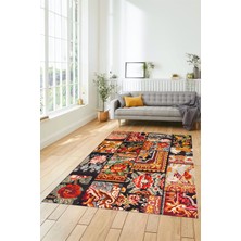 Evdeya Dijital Kaymaz Taban Yıkanabilir Patchwork Desen Yolluk Mutfak Salon Halısı, Patchwork-12-Renkli,
