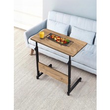 servetavcı Yükseklik Ayarlı Kahvaltı ve Yemek Sehpası - Atlantik Çam (Tekerli) 70X40