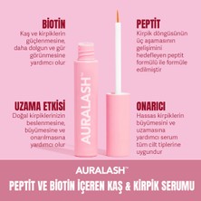 Auralash Peptit ve Biotin İçeren Besleyici, Güçlendirici Kaş & Kirpik Serumu