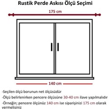 İzen Ahşap Başlıklı Raylı Eko Rustik Perde Askısı (Alüminyum Boru) Plastik Halka ve Klips