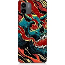 Teknomeg Xiaomi Redmi A1 Uyumlu Devil Skull Şeytan Kafatası Desenli Silikon Kılıf
