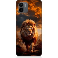 Teknomeg Xiaomi Redmi A1 Uyumlu Yırtıcı Aslan Kral Desenli Silikon Kılıf