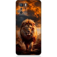 Teknomeg Xiaomi Poco X3 Gt Uyumlu Yırtıcı Aslan Kral Desenli Silikon Kılıf