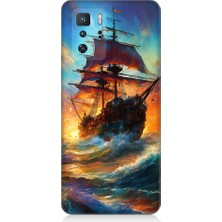 Teknomeg Xiaomi Poco X3 Gt Uyumlu Kızıl Deniz Yelkenli Gemi Desenli Silikon Kılıf