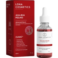 Lona Cosmetics Aha & Bha Serum Leke Karşıtı & Canlandırıcı & Gözenek Sıkılaştırıcı ve Nemlendirici Kırmızı Peeling Serum