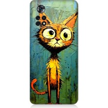 Teknomeg Xiaomi Poco X4 Pro 5g Uyumlu Meraklı Şapşik Kedi Desenli Silikon Kılıf