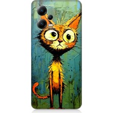 Teknomeg Xiaomi Poco X5 5g Uyumlu Meraklı Şapşik Kedi Desenli Silikon Kılıf