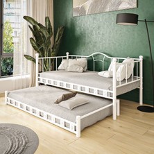 Argimo Kamelya Yavrulu Daybed Sedir Karyola 90x200 Beyaz