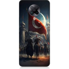 Teknomeg Xiaomi Poco F2 Pro Uyumlu Tulpar Bayrak ve Kale Desenli Silikon Kılıf