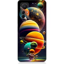 Teknomeg Xiaomi Mi 12 Pro Uyumlu Gezegenler ve Büyük Patlama Desenli Silikon Kılıf