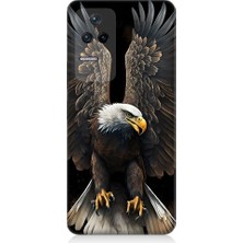 Teknomeg Xiaomi Poco F4 Uyumlu Beyaz Başlı Kara Kartal Desenli Silikon Kılıf