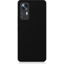 Teknomeg Xiaomi Mi 12 Uyumlu Siyah Karbon Motif Desenli Silikon Kılıf